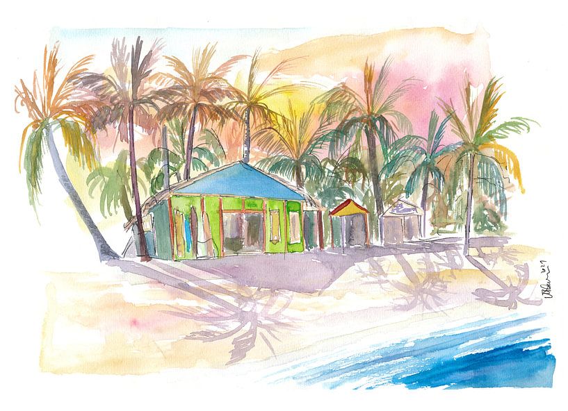 Dominican Republic beach in Punta Cana with shops by Markus Bleichner