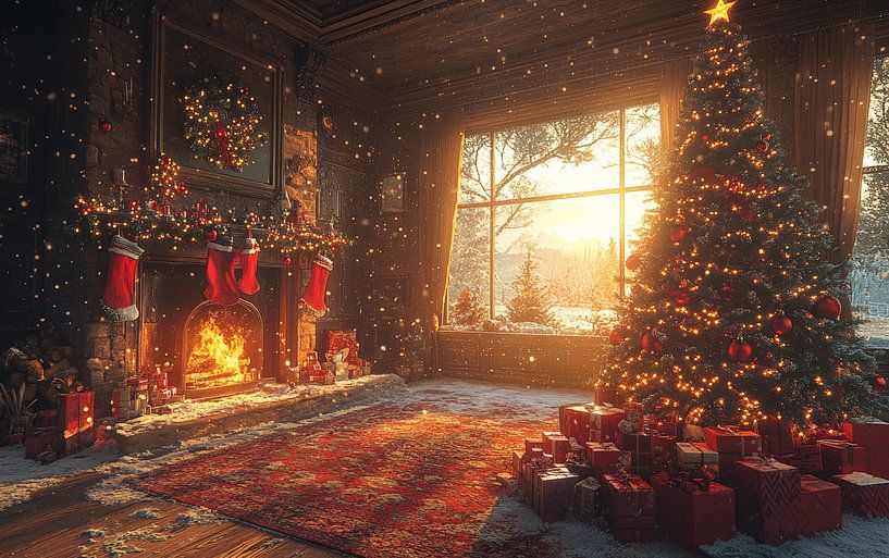 Gezellige kerst woonkamer van Lufy