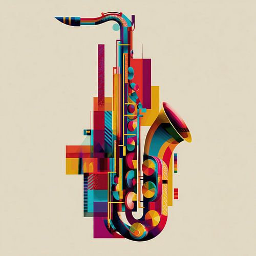 Saxophone, minimalism, cubism by TheXclusive Art