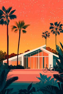 Tropisch huis van Poster Art Shop