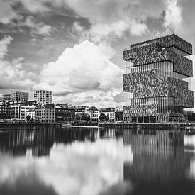 Reflet au MAS - Anvers (noir et blanc) sur Daan Duvillier | Dsquared Photography