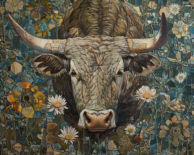 Painting Bull Mosaic by Abstract Painting