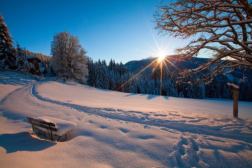 The last rays of sunshine over the Grießenkareck by Christa Kramer