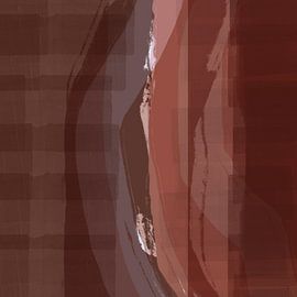 Art abstrait moderne en rose terra, brun et taupe. sur Dina Dankers