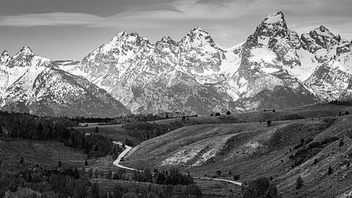 Grand Teton National Park in Zwart-Wit