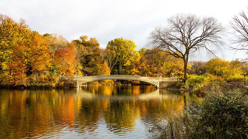 Herfst in Central Park bij de Bow Bridge von Marco Schep