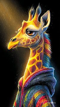 giraffe portrait by Gelissen Artworks