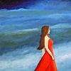 Frau im roten Kleid von Andrea Meyer