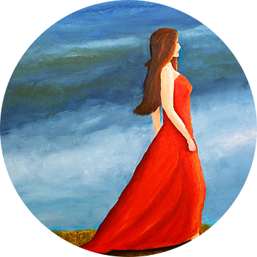 Vrouw in de rode jurk van Andrea Meyer
