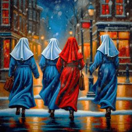 Nonnes dans le Red Light District d'Amsterdam - Nonnes dans le Red Light District d'Amsterdam