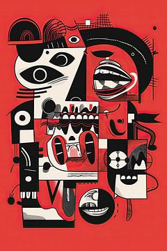 Abstract Picasso kunstwerk van Kunst Kriebels