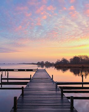 Zonsopkomst aan het Leekstermeer van Henk Meijer Photography