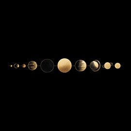 Planètes du système solaire en or sur TheXclusive Art