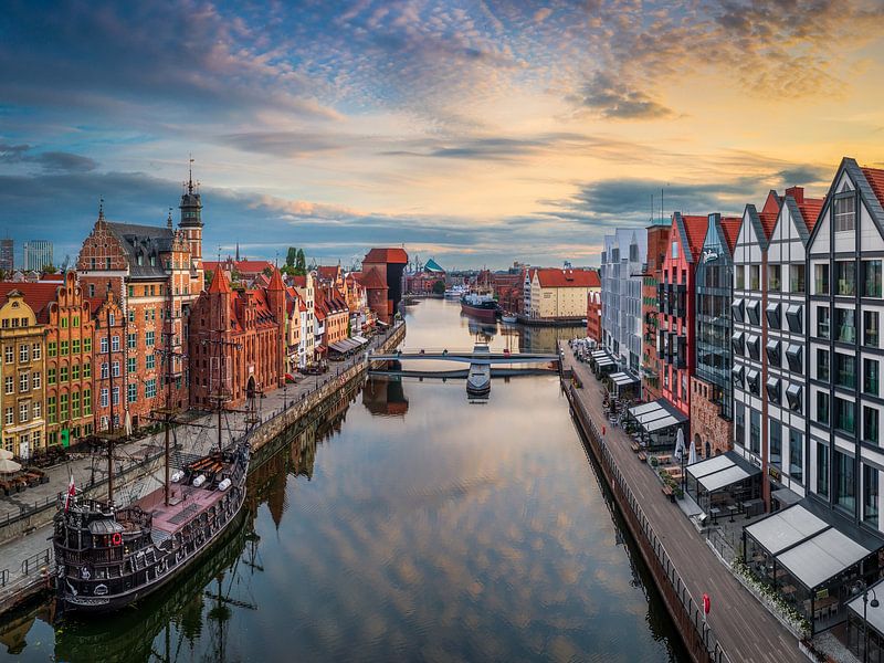 Zonsopgang in Gdansk, Polen van Michael Abid