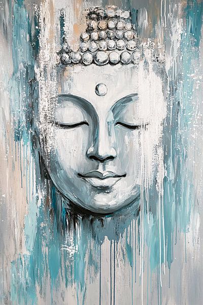 Gelassenes Buddha-Porträt auf Leinwand von Imperial Art House