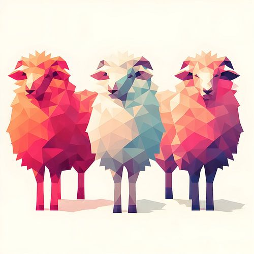 3 sheep in a row polygon
