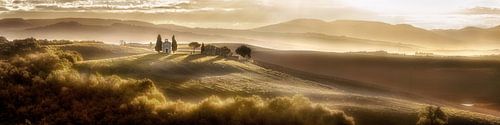 Uitgestrekt landschap van Toscane in Italië
