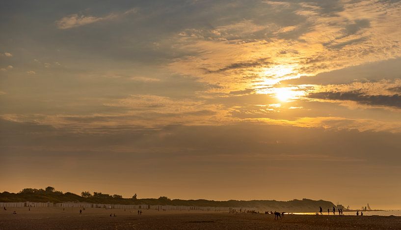 Beach Vrouwenpolder in evening light 2 by Percy's fotografie