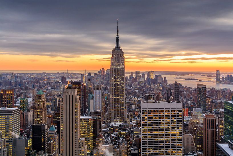 New York vanaf 'Top of the Rock' van Edwin Mooijaart