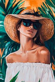 Summery elegance under palm trees by Poster Art Shop