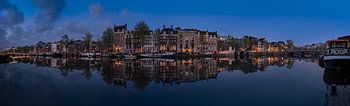 Panorama of the Amstel River in Amsterdam, 2019