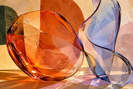 Farbenfrohe abstrakte Kunst mit Glasskulpturen von Valleifoto | Rick van de Kraats
