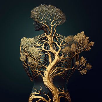 Symbiose, homme et nature. Homme.