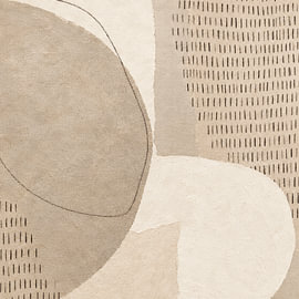 Wabi-Sabi Art: Rustige abstracte harmonie in zachte aardetinten -1