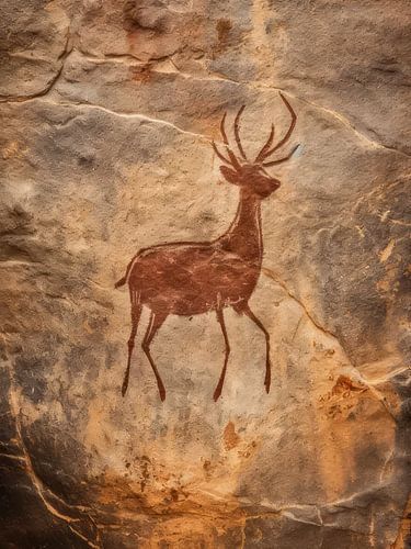Deer In The Cave Style Abstract