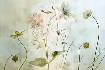 Veld met wilde bloemen in Japandi stijl van Japandi Art Studio