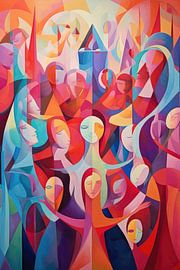 Abstract Female Portraits by Digitale Schilderijen