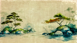 Japanischer ZEN-Garten - Kanji