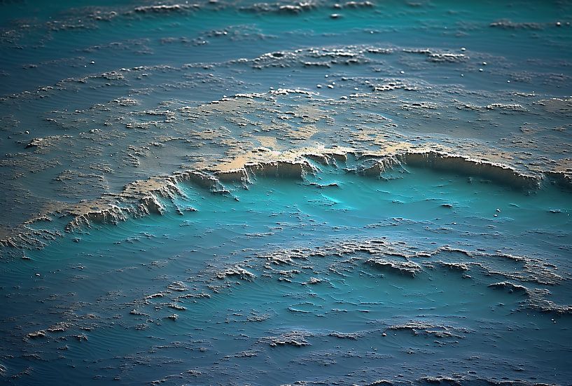 Blick nach unten auf den Ozean von fernlichtsicht