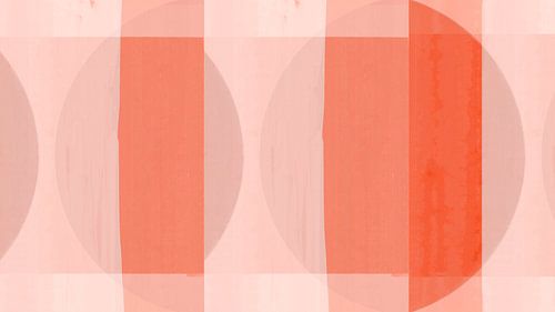 Mid Eeuw Bauhaus Vormen Cyaan Teal Koraal Rood