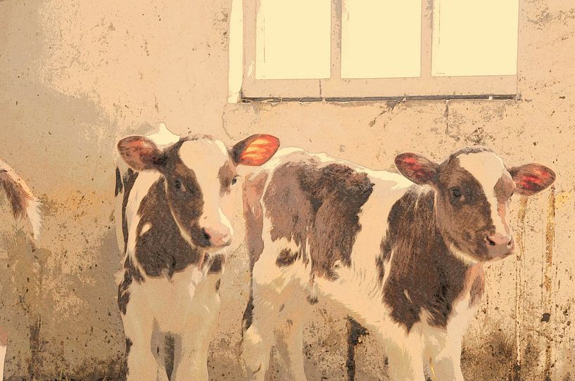 Young calves by Elly Michiels-Fleuren