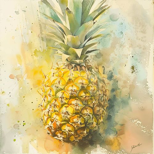 Watercolour pineapple