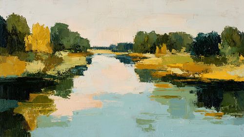 Abstract panorama of the Mississippi River