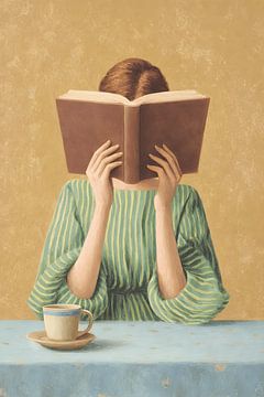 Woman reading a book by IamHome Studio