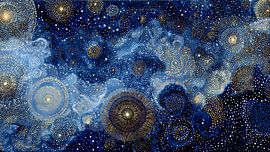 Cosmic Symphony in Blue by Yaya's
