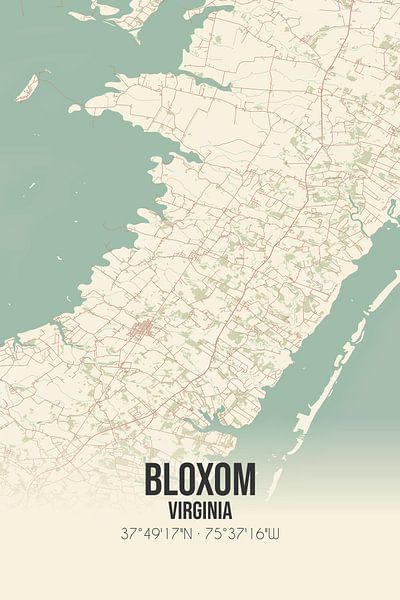 Carte ancienne de Bloxom (Virginie), USA. par Affiches de lieux