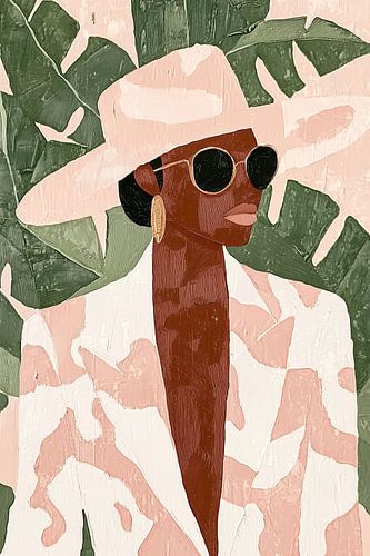 Style tropical en rose et vert