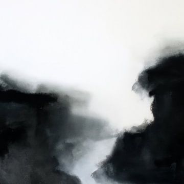Paysage abstrait moderne en noir et blanc sur Studio Allee