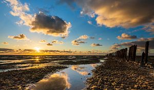 zonsondergang op het wad van Jan Peter Nagel