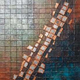Industrial Abstract Grid: Warm tones with Copper by STUDIO MINIMAL ART