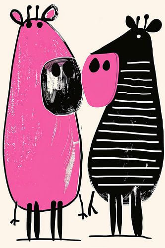 La récréation en rose et noir