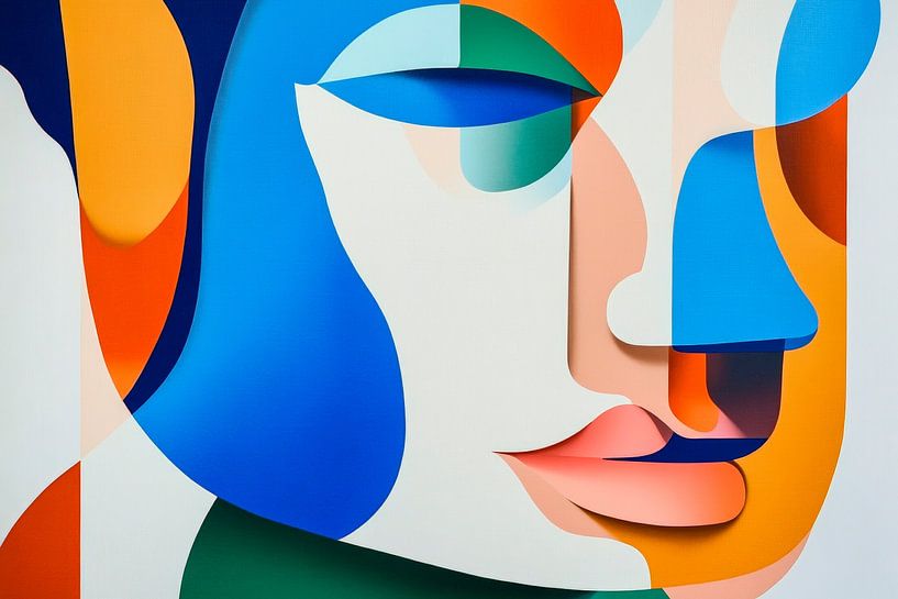 Farbenfrohe Stille – Gesichtskunst  Harmonie der Formen – P von Poster Art Shop