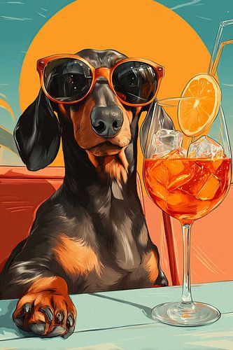 Teckel met Aperol Spritz