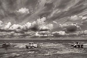 Projet de protection du littoral à New Holland en noir et blanc sur Miranda van Hulst