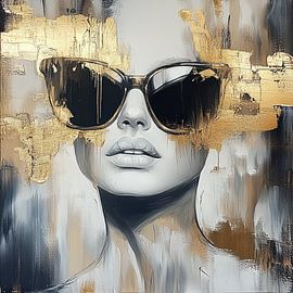 Elegantes Damenportrait abstrakt modern von Wilma Mesman