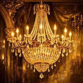 Royal Crystal Glow – A magnificent chandelier in a golden setting by ButterflyPix